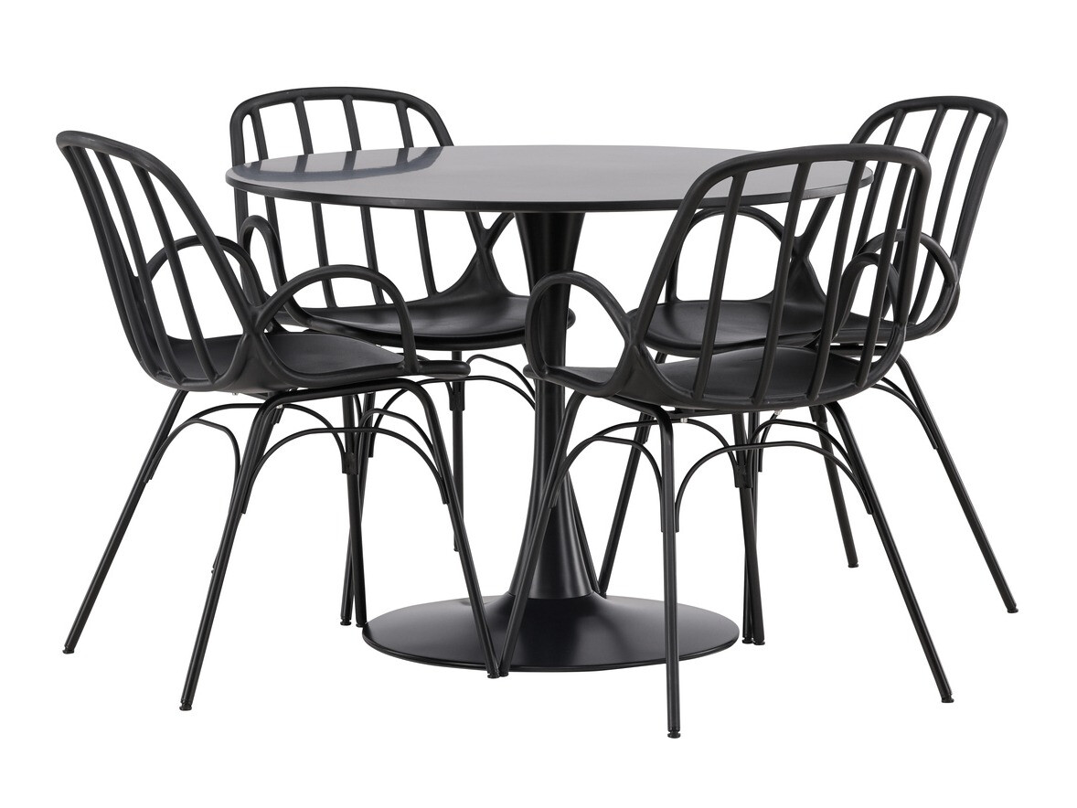 Conjunto de mesas y sillas para comedor Dallas 4165 (Negro)