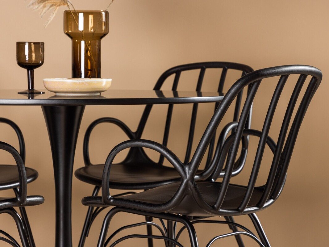 Conjunto de mesas y sillas para comedor Dallas 4165 (Negro)