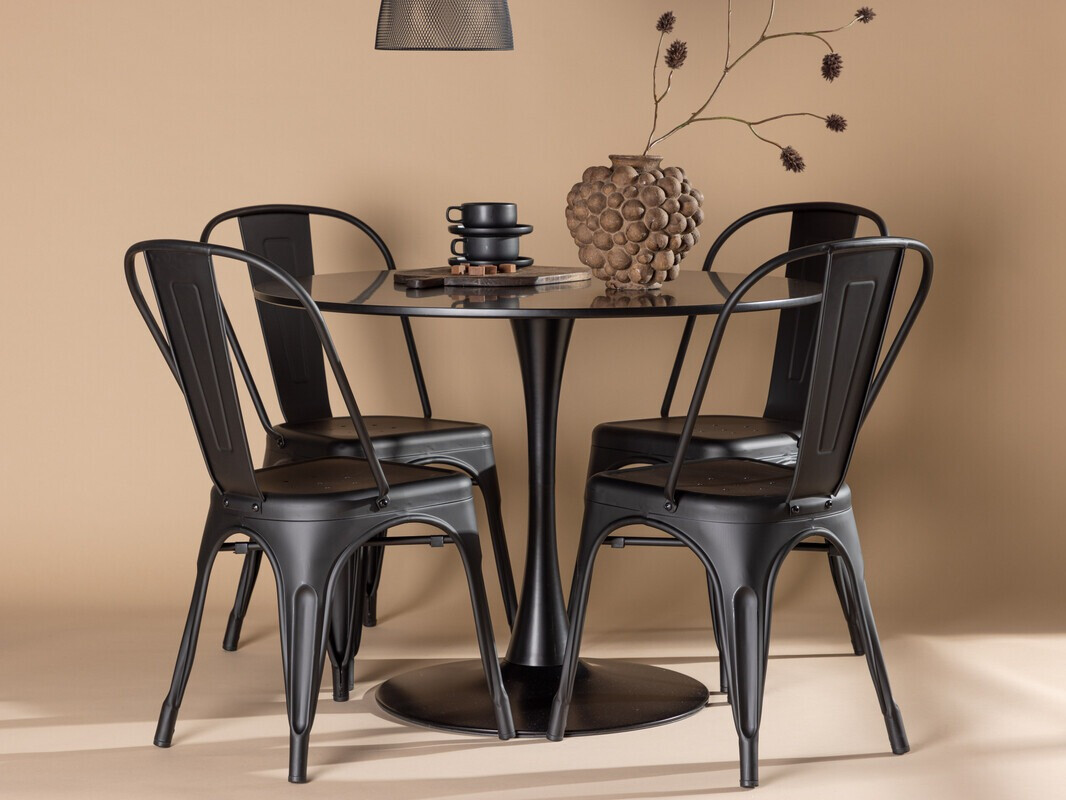 Conjunto de comedor Dallas 4170 (Negro)