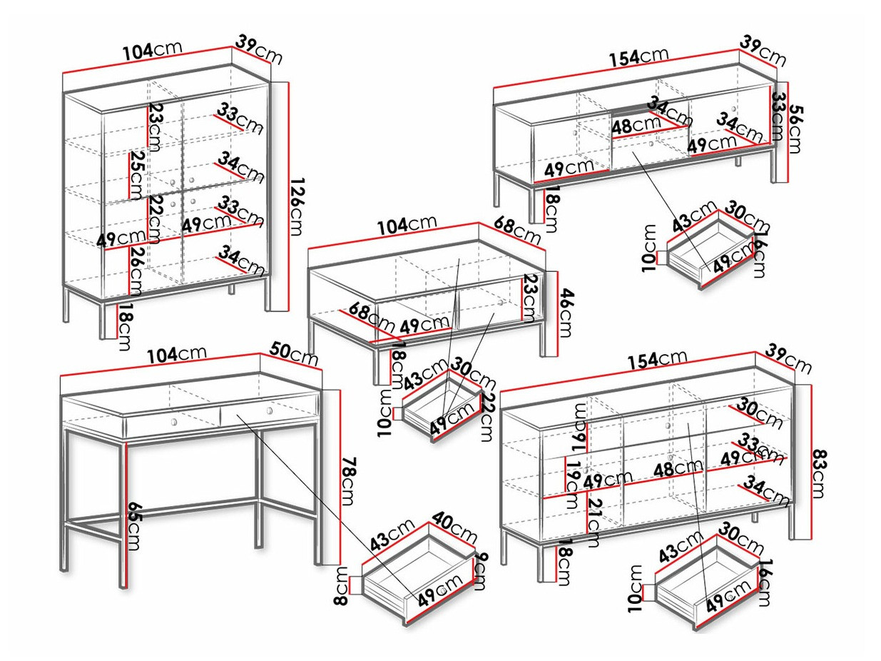 Conjunto de salón Romveri 108 (Blanco)