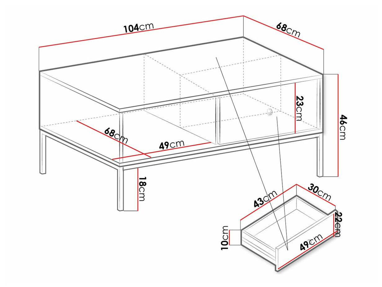 Mesa de centro Romveri 105 (Blanco)