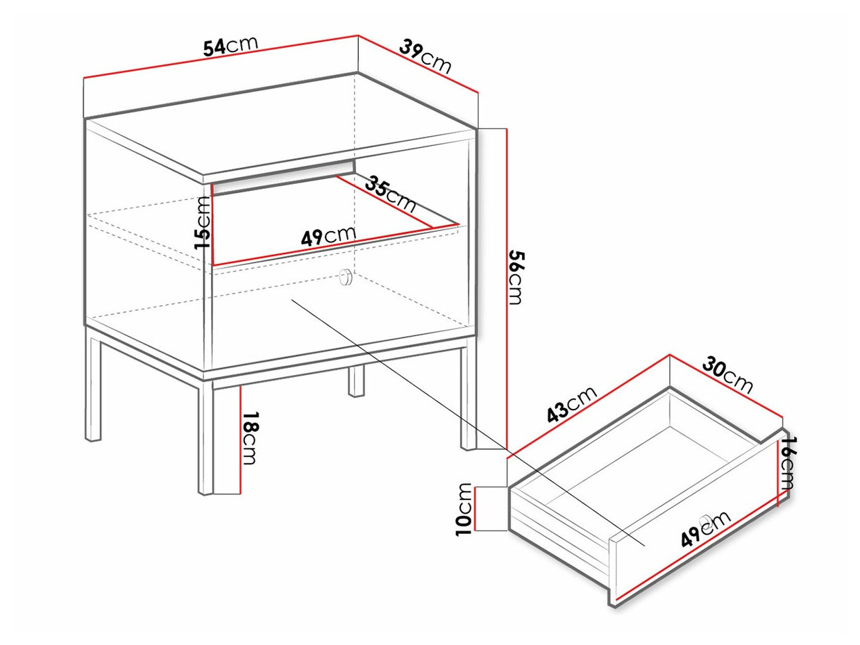 Mesilla de noche Formis (Blanco)