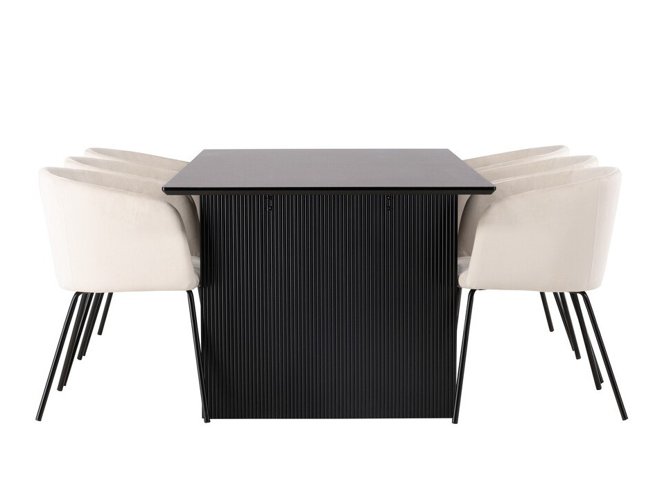 Conjunto de comedor Dallas 4182 (Crema + Negro)