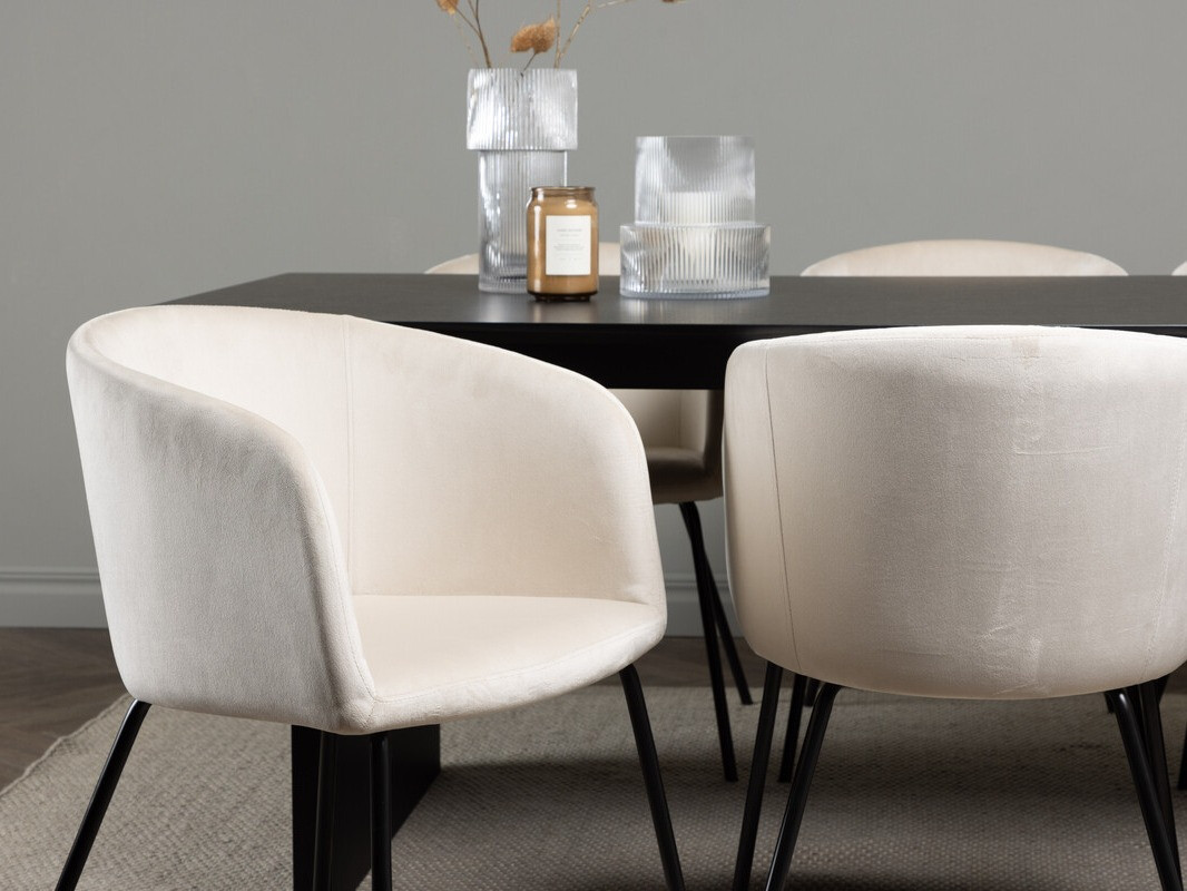 Conjunto de comedor Dallas 4182 (Crema + Negro)