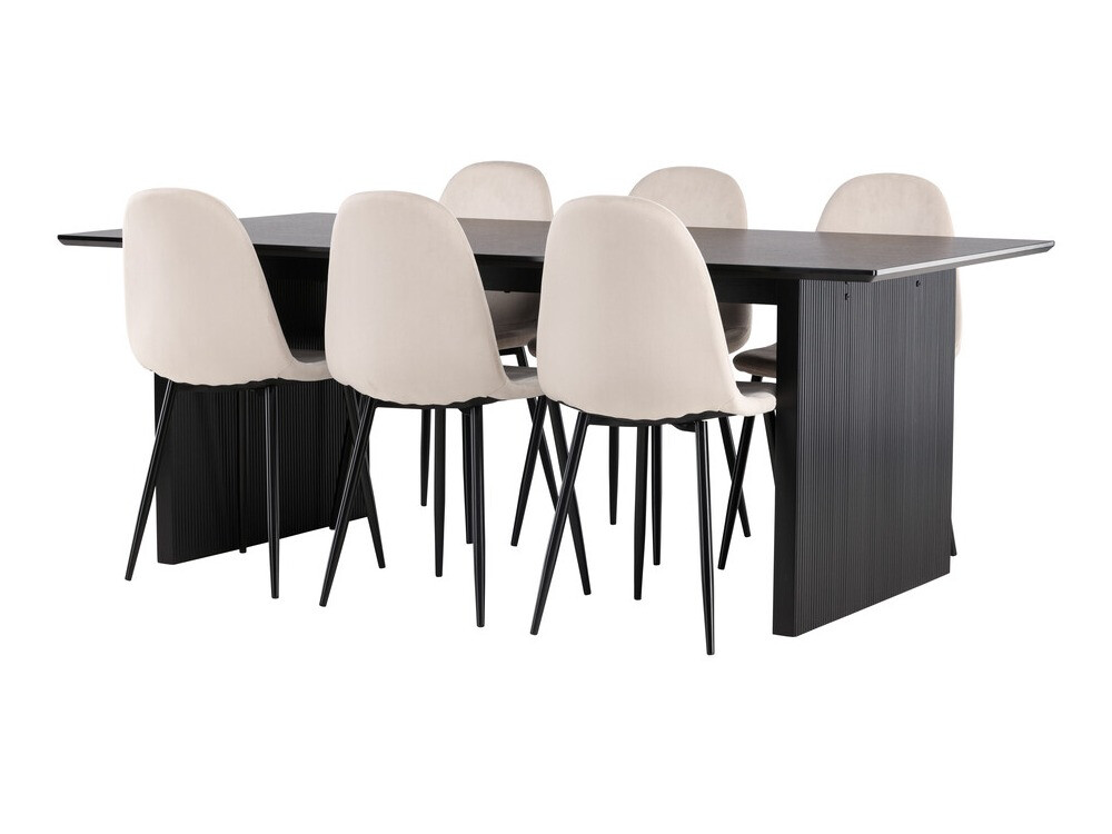 Conjunto de comedor Dallas 4185 (Beige + Negro)