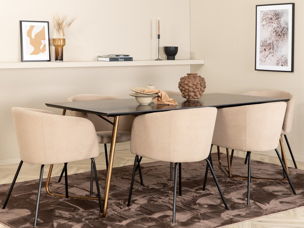 Conjunto de comedor Dallas 4191 (Beige + Negro)