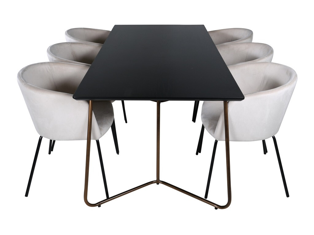 Conjunto de comedor Dallas 4191 (Crema + Negro)