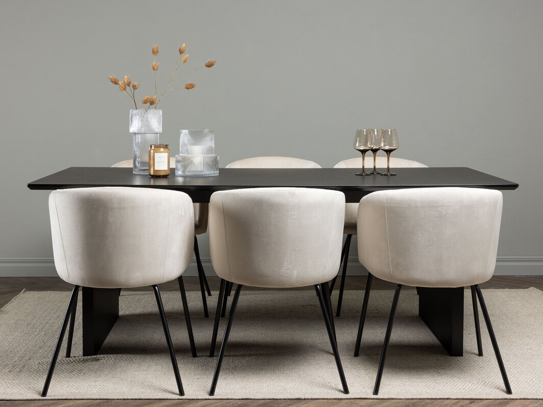 Conjunto de mesas y sillas para comedor Dallas 4182 (Crema + Negro)