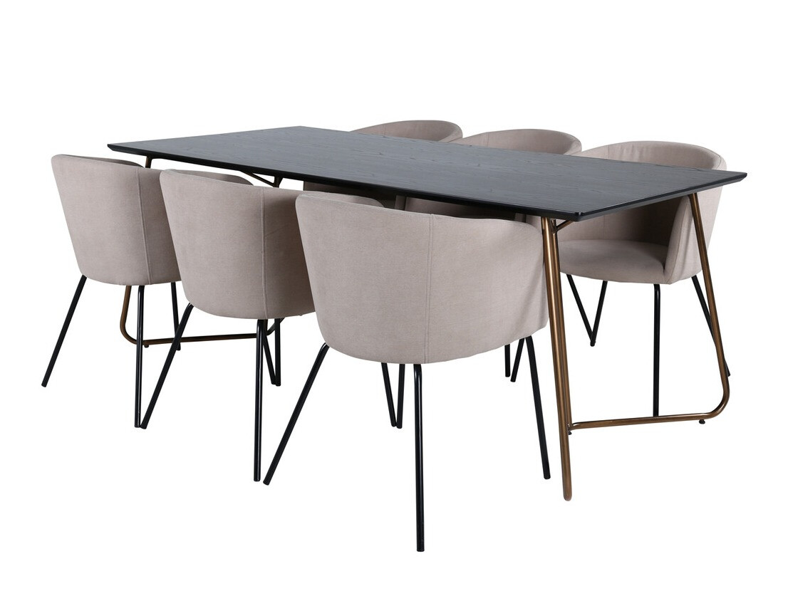 Conjunto de mesas y sillas para comedor Dallas 4191 (Beige + Negro)