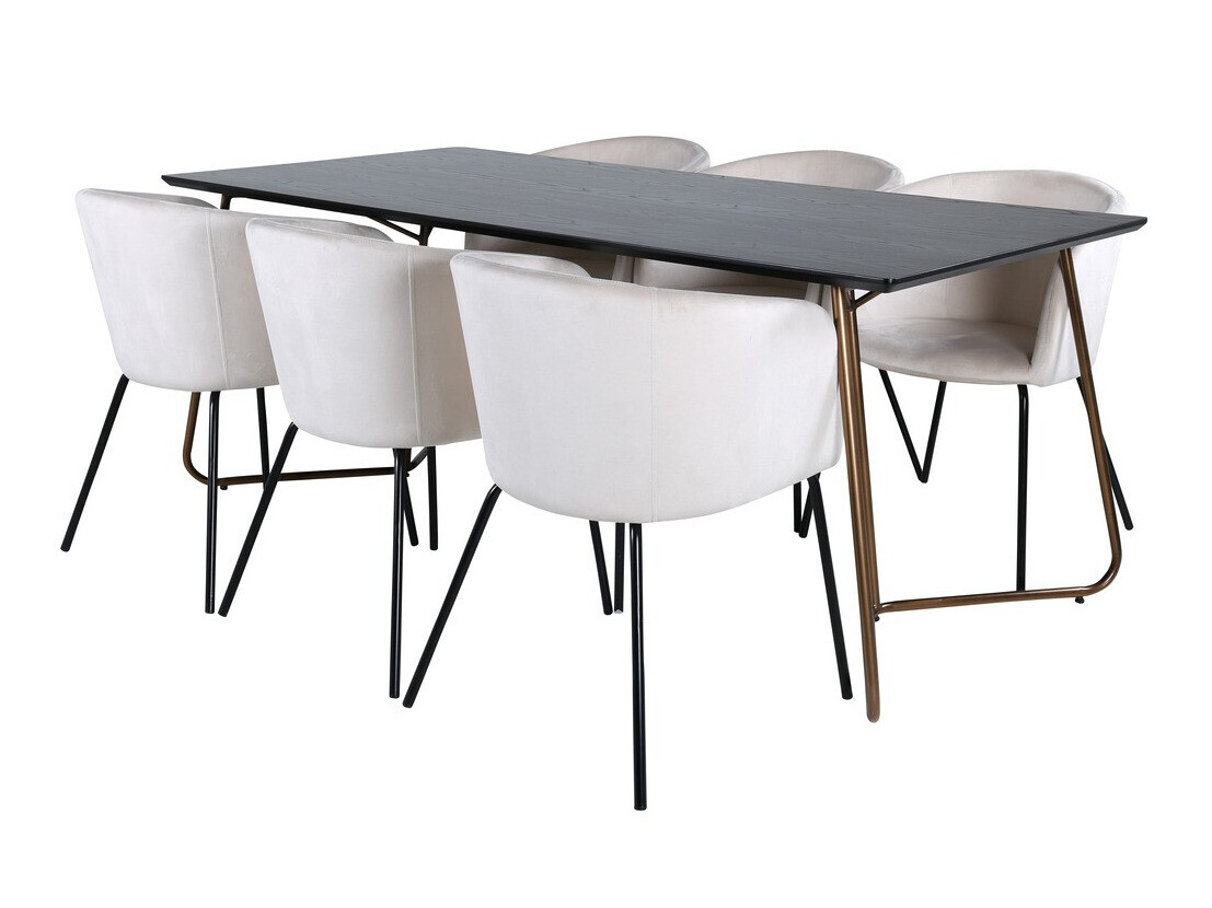 Conjunto de mesas y sillas para comedor Dallas 4191 (Crema + Negro)
