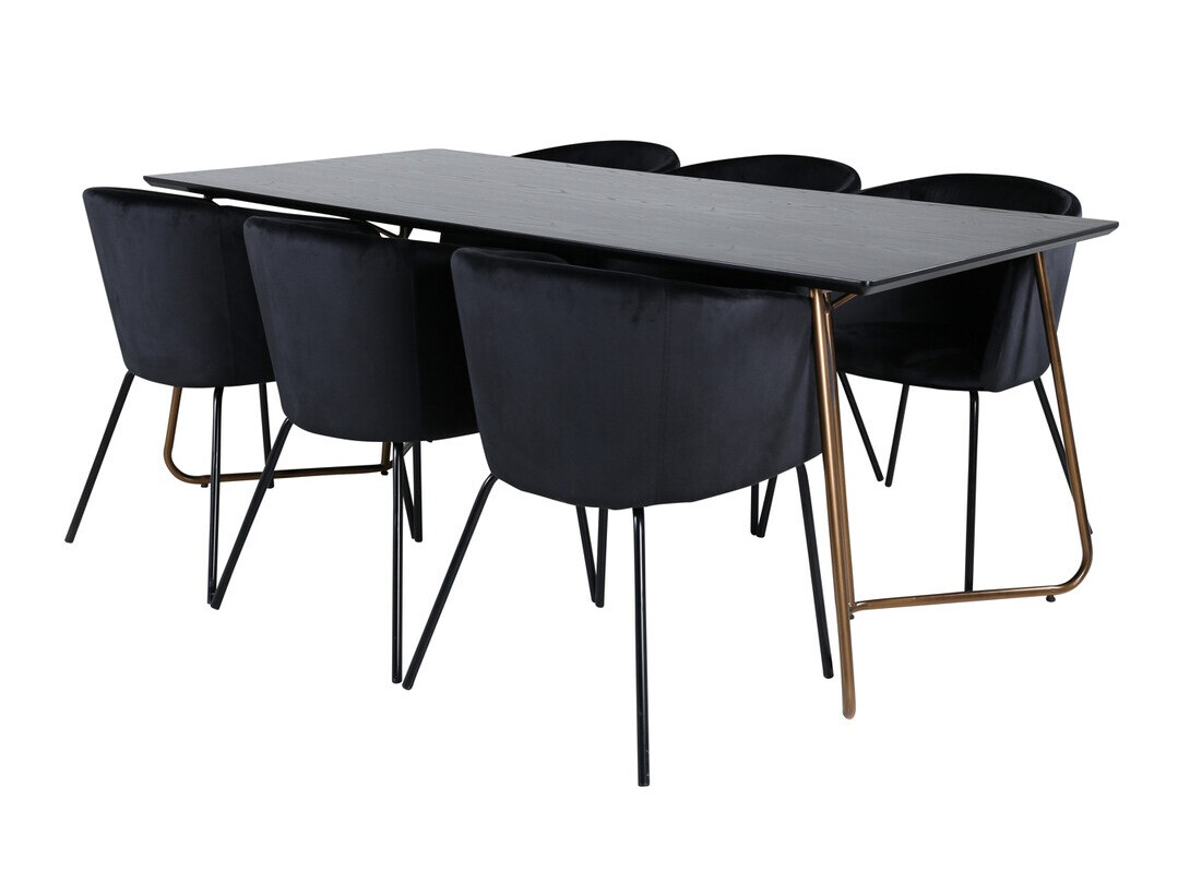 Conjunto de mesas y sillas para comedor Dallas 4191 (Negro)