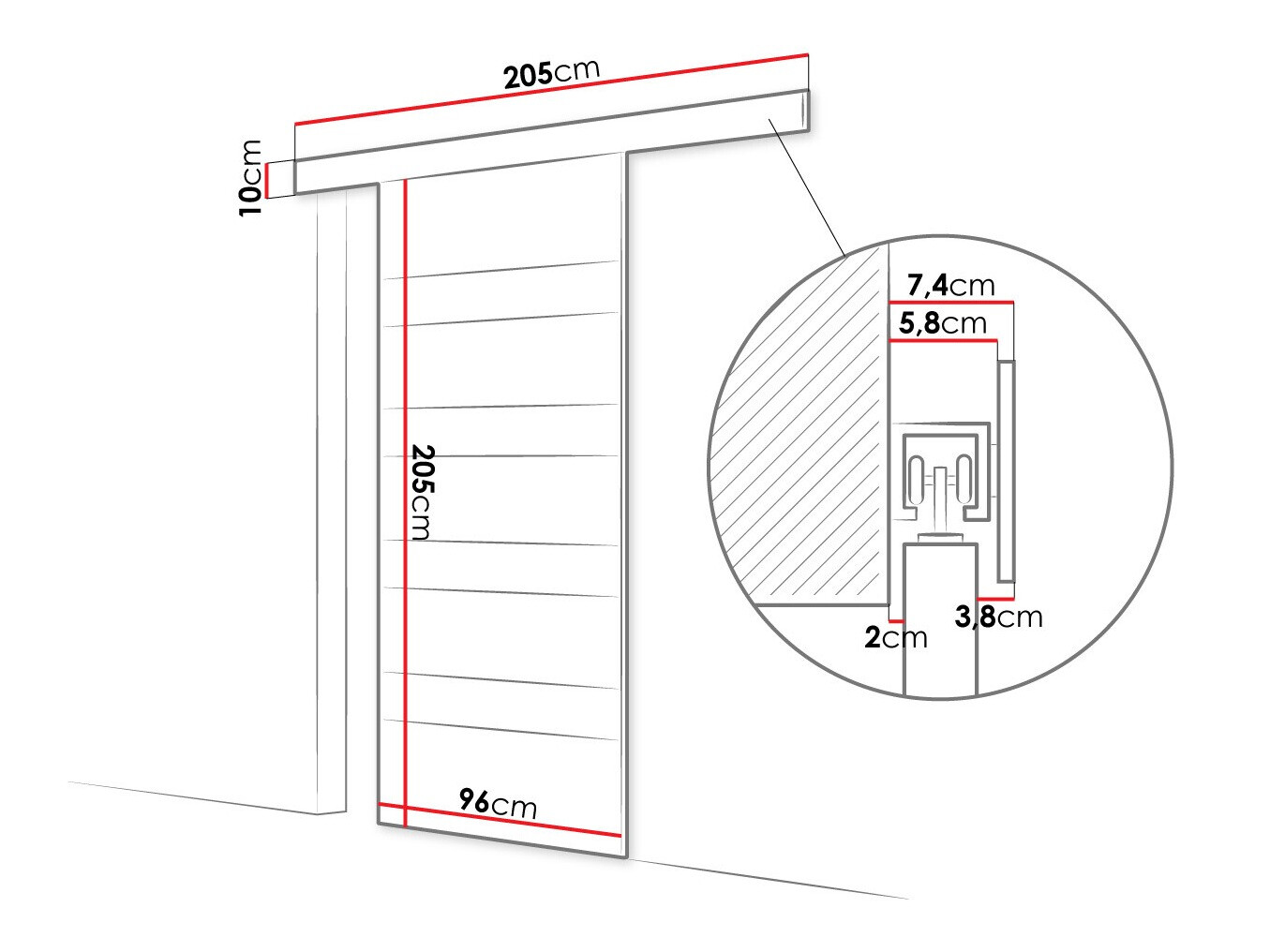 Puerta corredera Closico 174 (Marrón + Blanco)