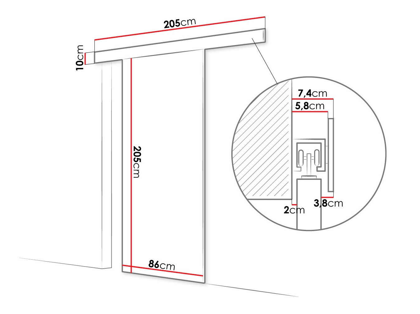 Puerta corredera Closico Materia II (Blanco)