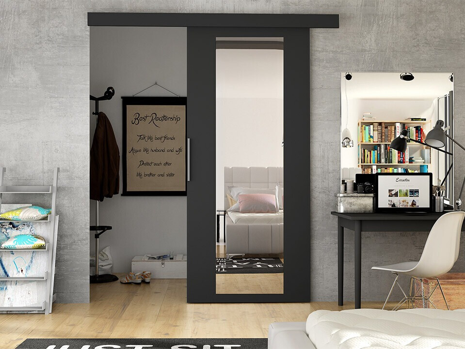 Puerta corredera Closico Materia IV (Negro)