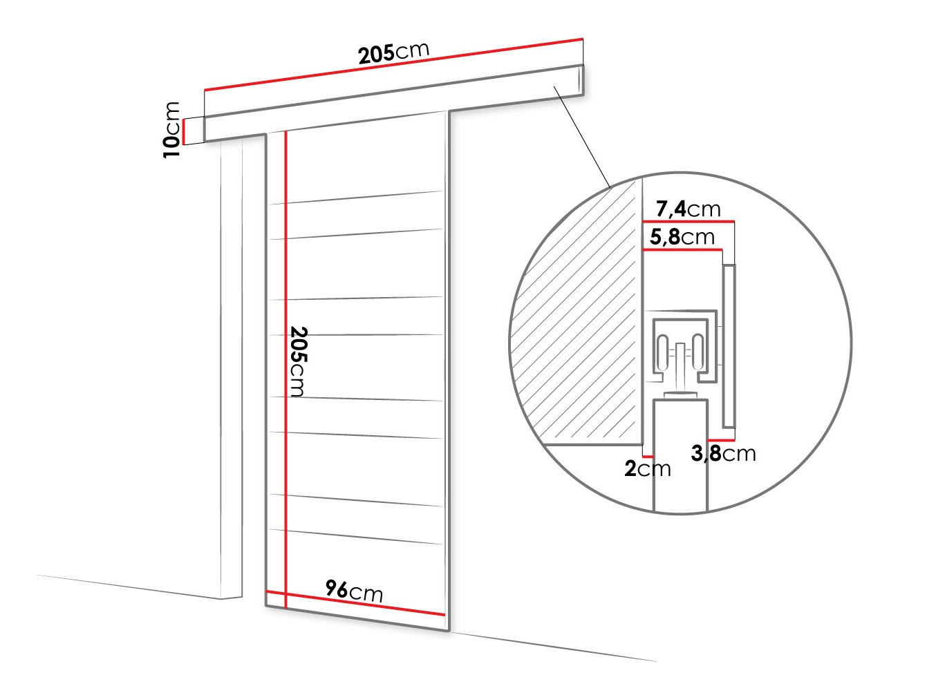 Puerta corredera Closico Portalis V (Blanco)