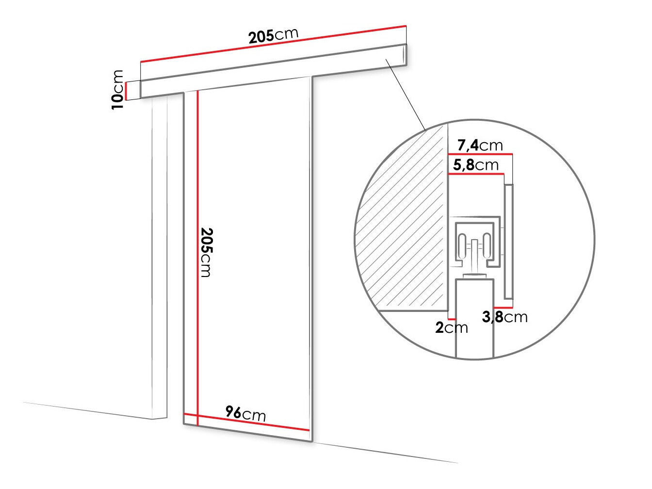 Puerta corredera Closico Portalis II (Blanco)