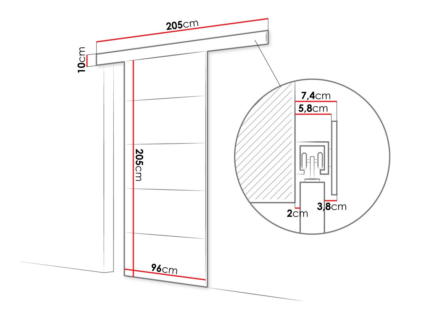 Puerta corredera Closico Portalis III (Roble Sonoma)