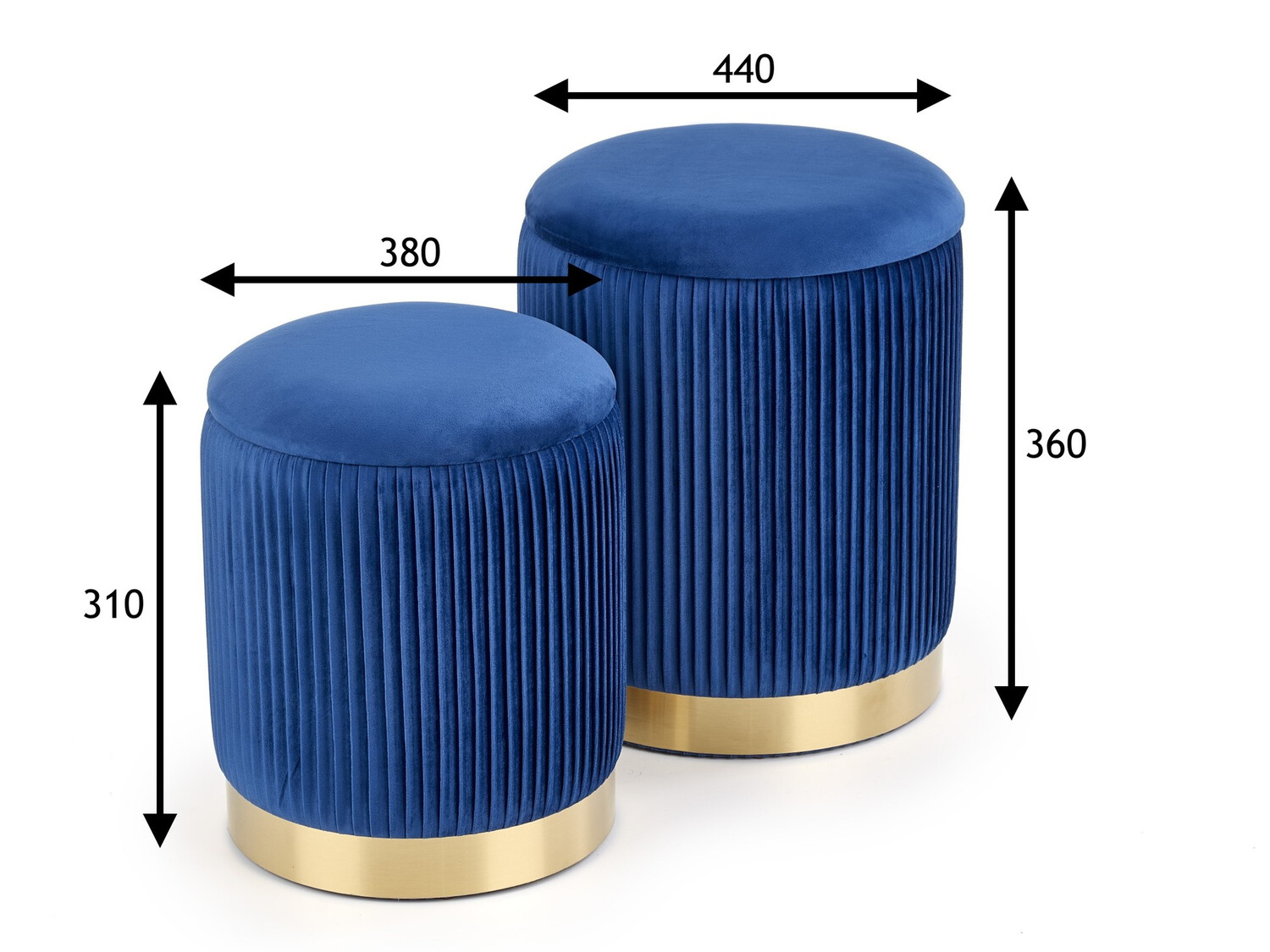 Conjunto de pufs Houston 1153 (Azul oscuro)