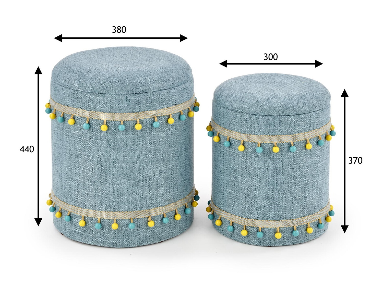 Conjunto de pufs Houston 1155 (Azul claro)