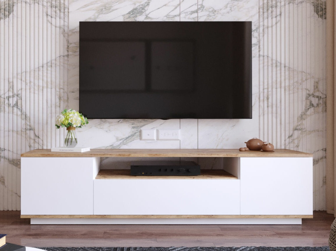 Mueble TV Kailua 105 (Blanco + Pino)
