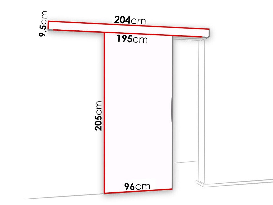 Puerta corredera Dover 121 (Blanco + Negro)