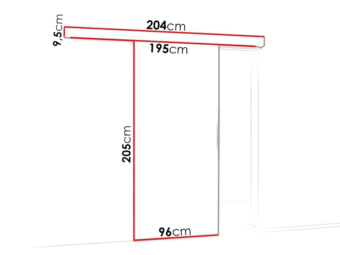 Puerta corredera Dover 124 (Roble Sonoma + Negro)