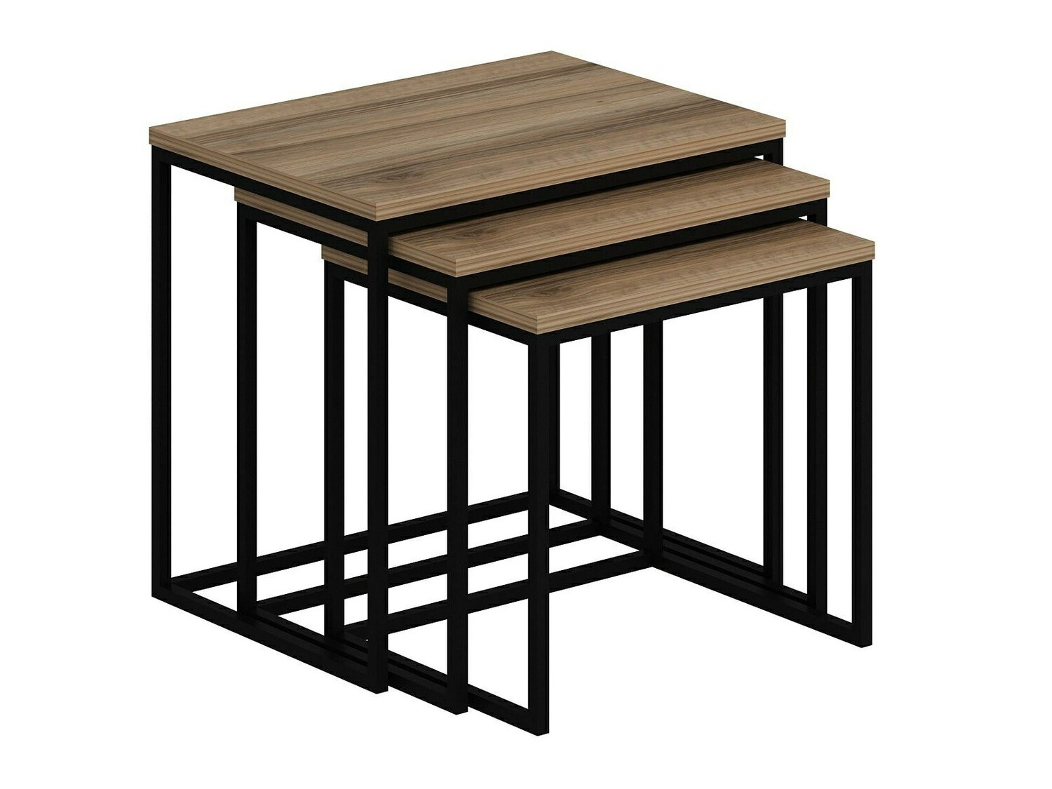 Conjunto mesa de centro Kailua 112 (Nuez + Negro)