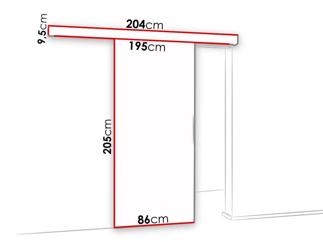 Puerta corredera Dover 133 (Blanco + Negro)