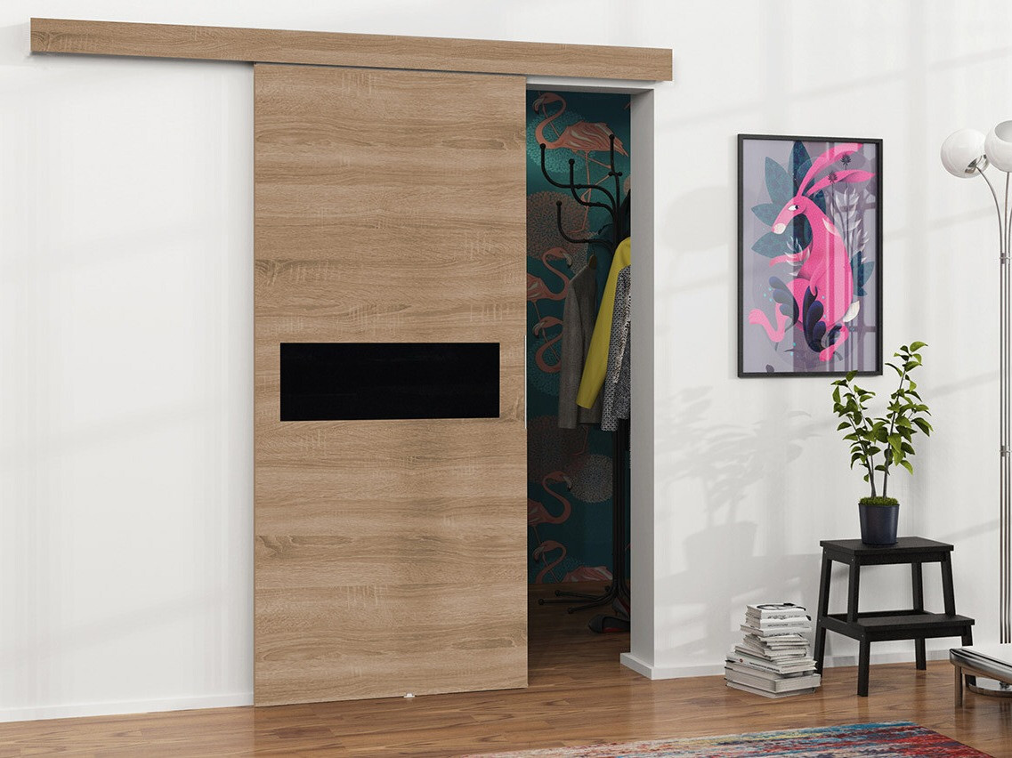 Puerta corredera Dover 134 (Roble Sonoma + Negro)