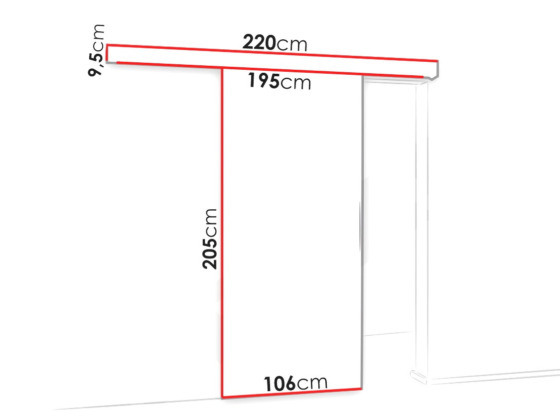 Puerta corredera Dover 137 (Antracita + Negro)