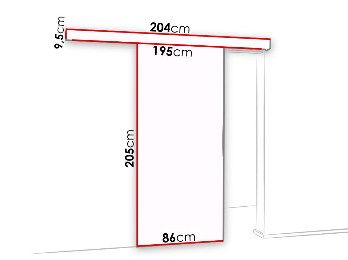 Puerta corredera Dover 138 (Roble Sonoma + Negro)