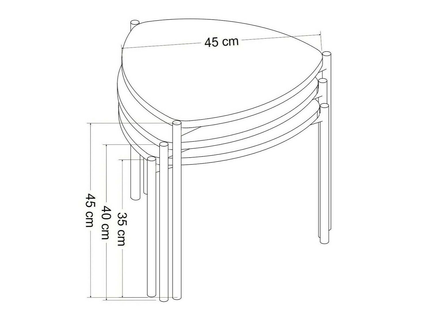 Conjunto de mesas Kailua 1610 (Blanco + Antracita + Nuez)