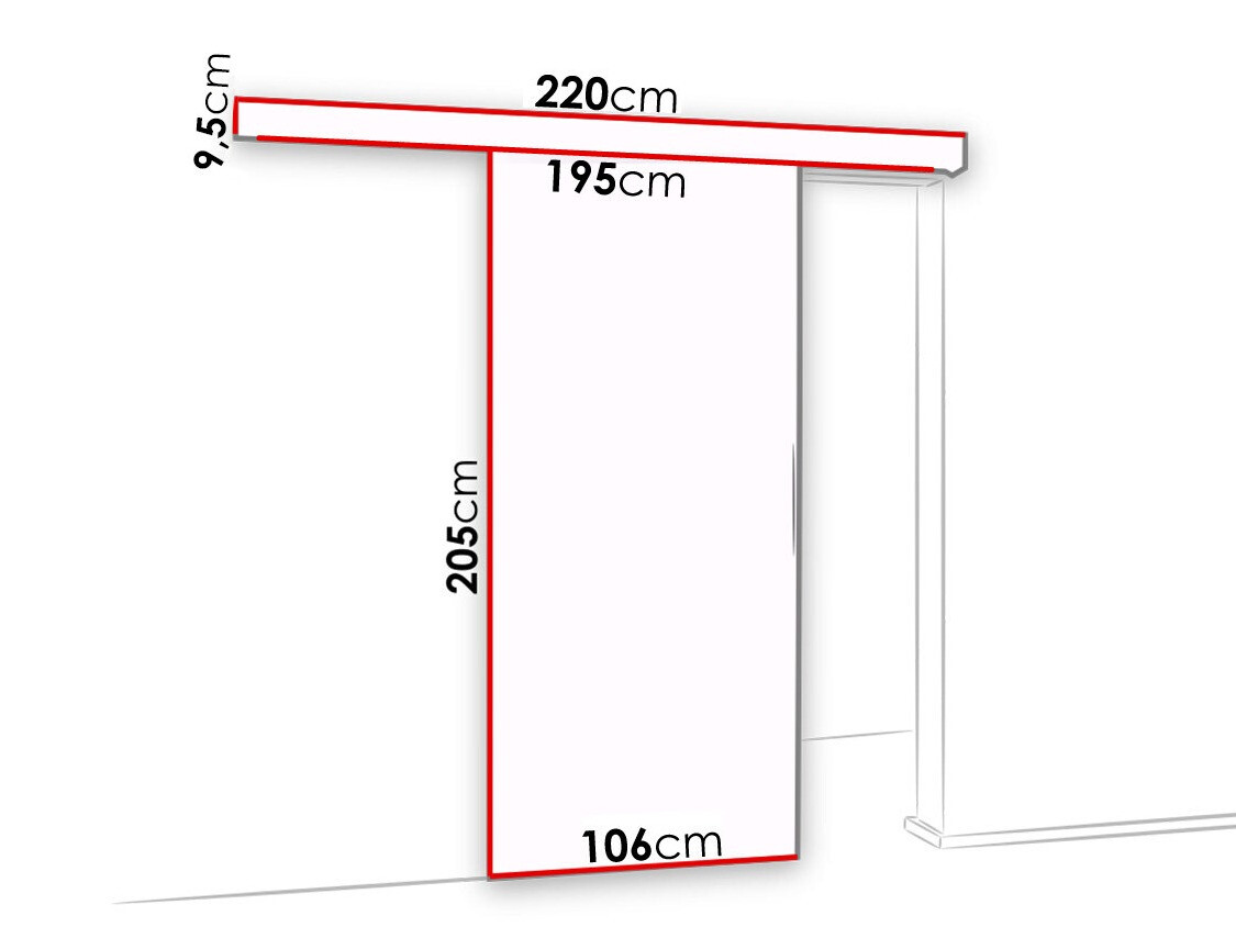 Puerta corredera Dover 140 (Roble Sonoma + Negro)