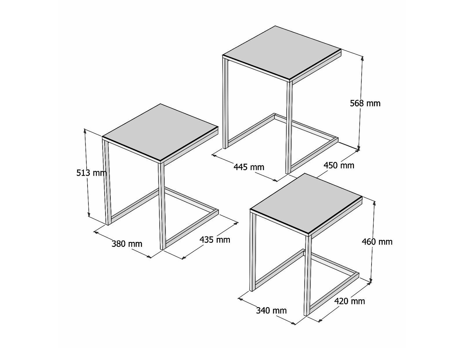 Conjunto de mesas Kailua 1619