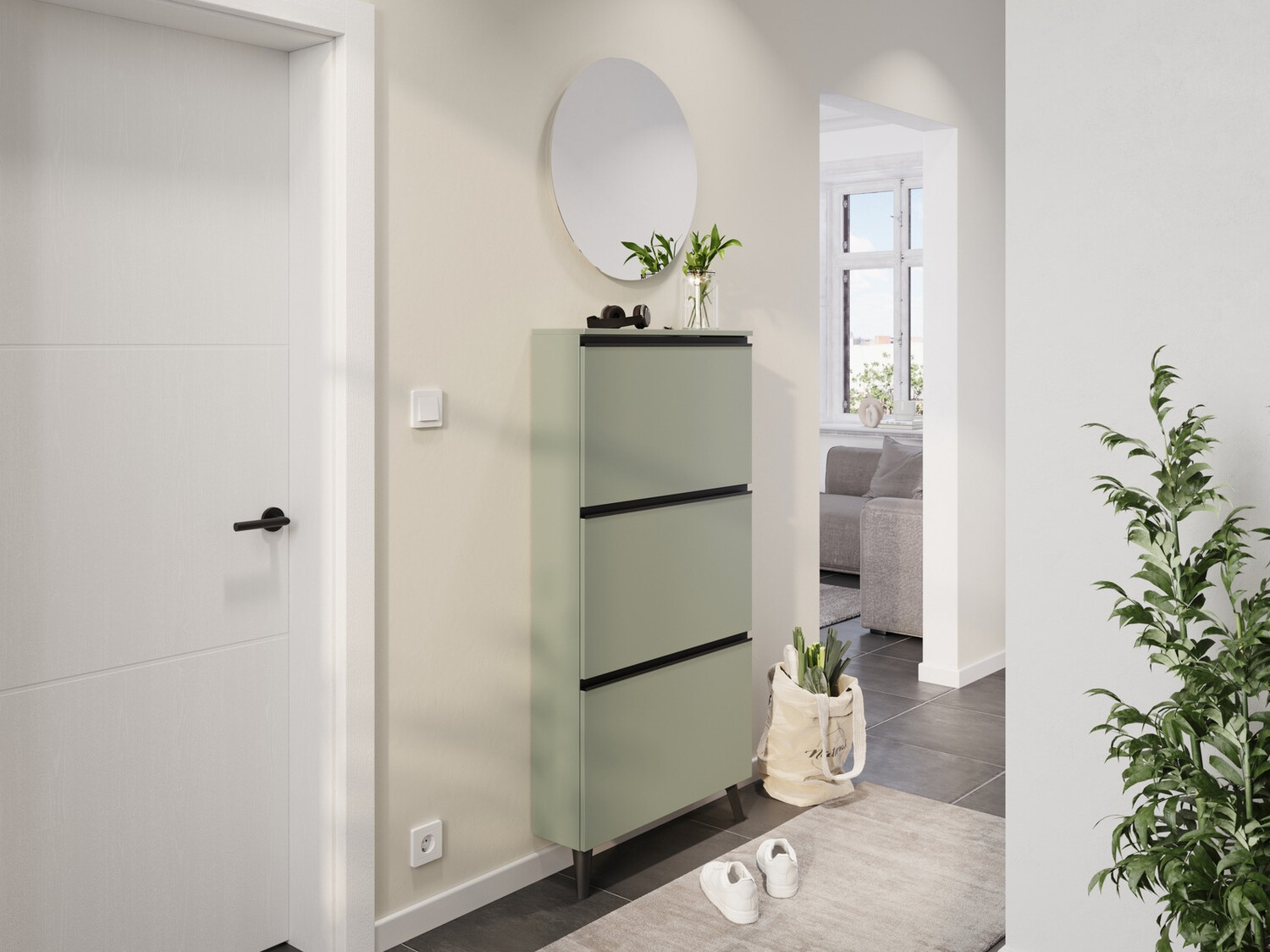 Conjunto de recibidor Sacramento 398 (Verde polvoriento)