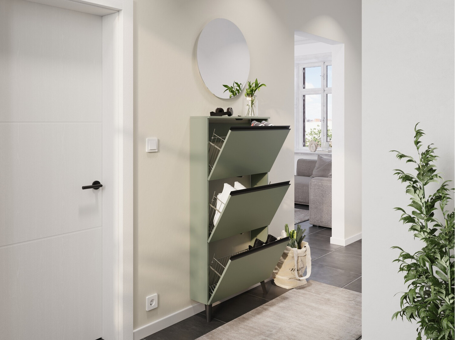 Conjunto de recibidor Sacramento 398 (Verde polvoriento)