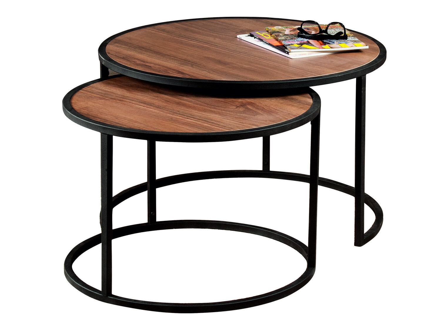Conjunto mesa de centro Kailua 120 (Nuez + Negro)