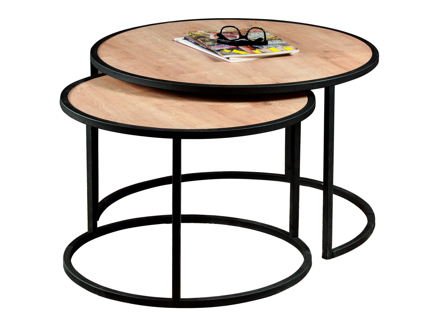 Conjunto mesa de centro Kailua 120 (Roble + Negro)