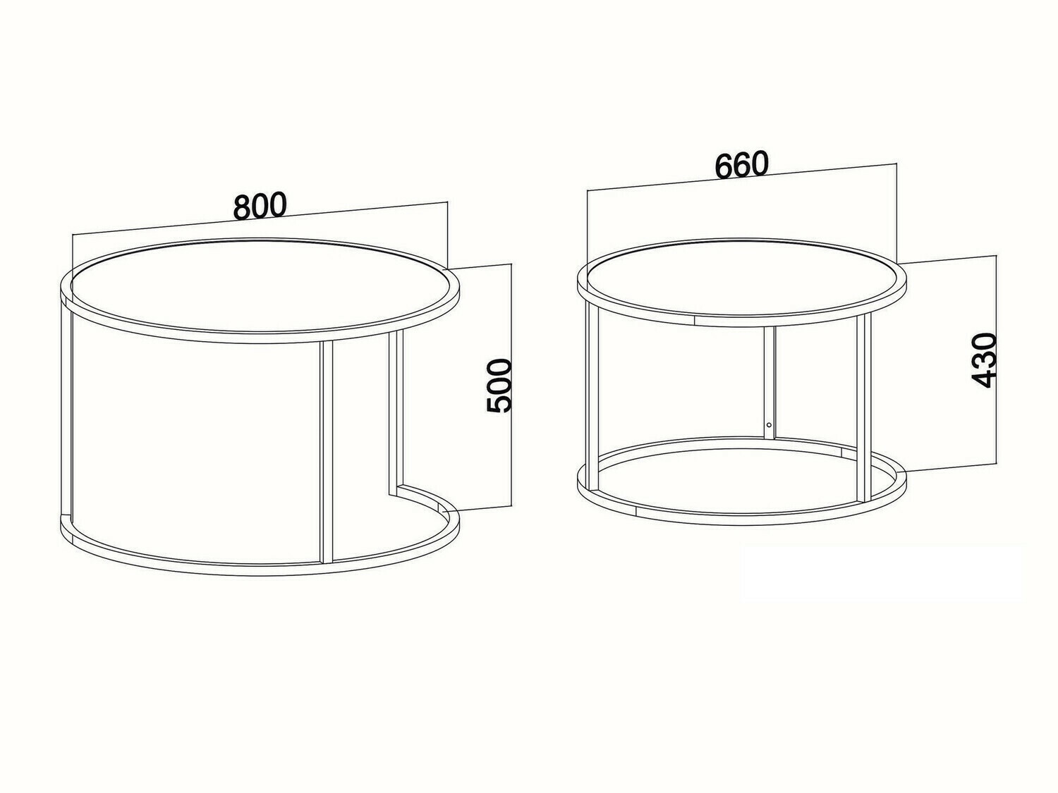 Conjunto mesa de centro Kailua 120 (Roble + Negro)
