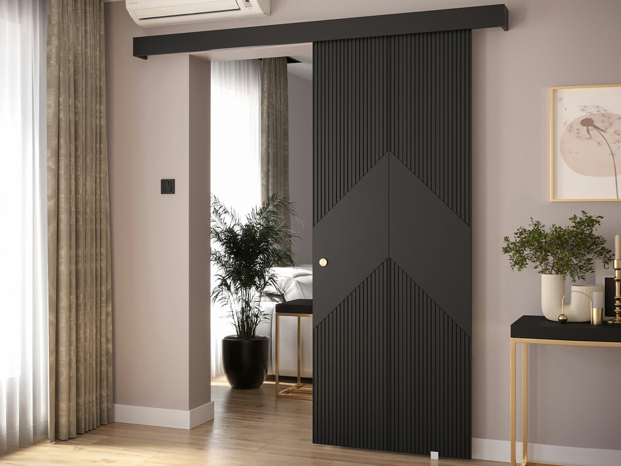 Puerta corredera Hartford 448 (Negro)