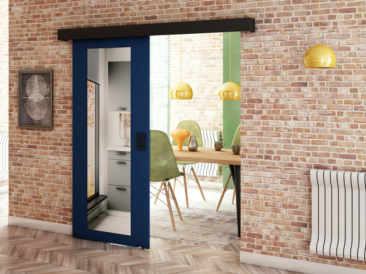 Puerta corredera Hartford 457 (Azul oscuro)