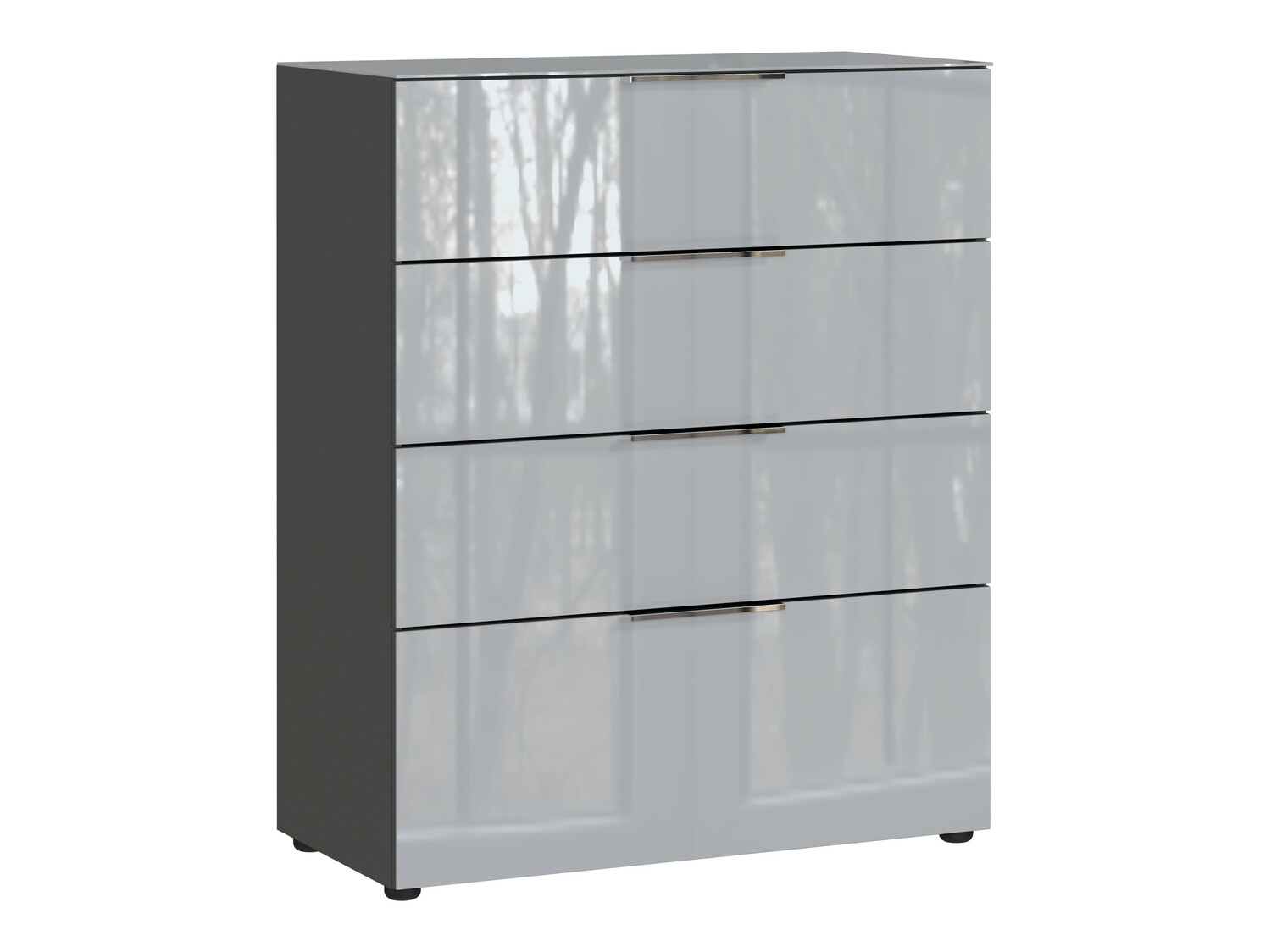 Cómoda Sacramento 299 (Grafito + Gris brillante)