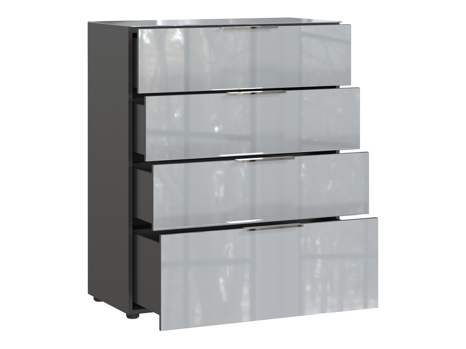 Cómoda Sacramento 299 (Grafito + Gris brillante)