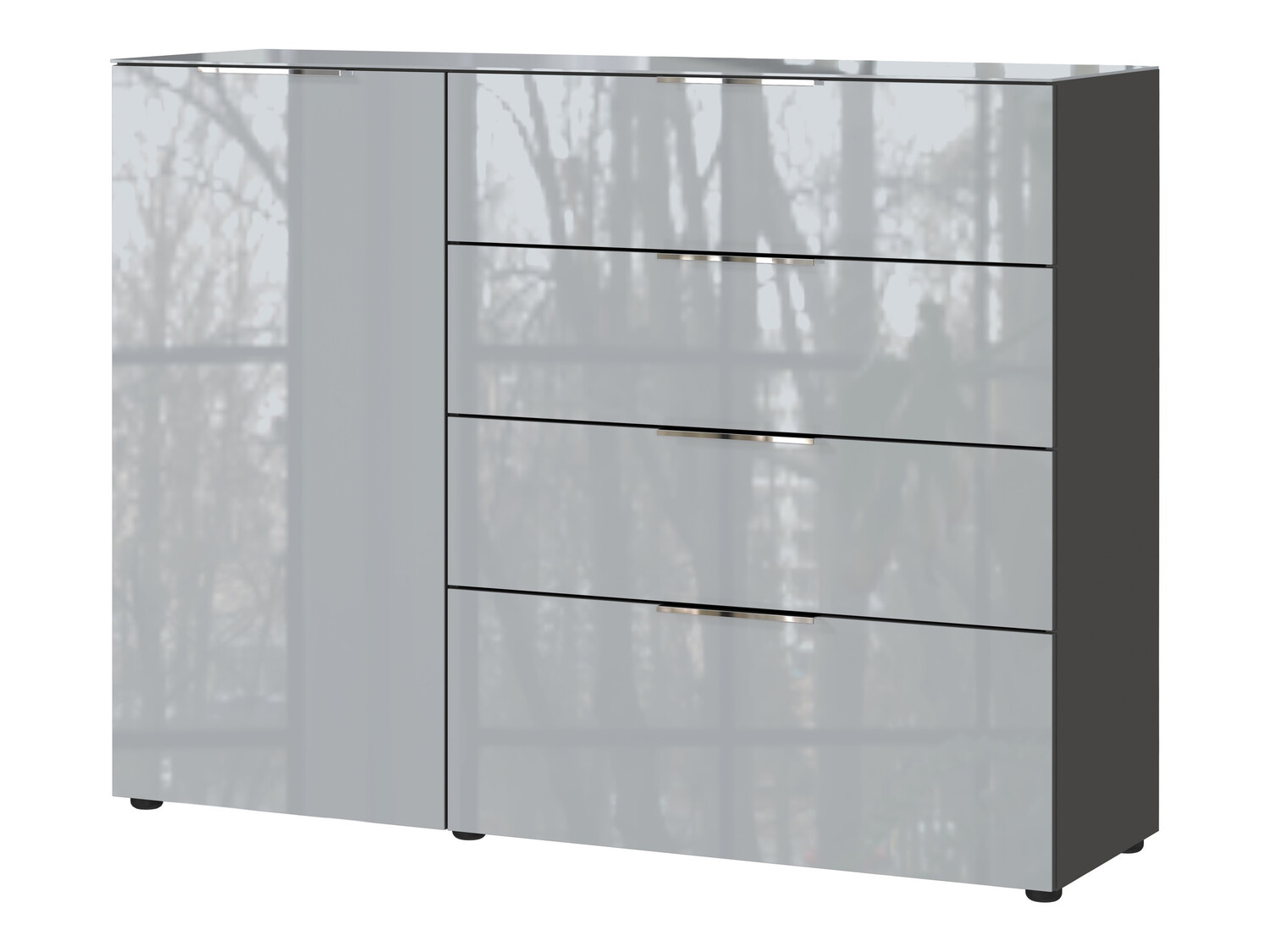 Cómoda Sacramento 300 (Grafito + Gris brillante)