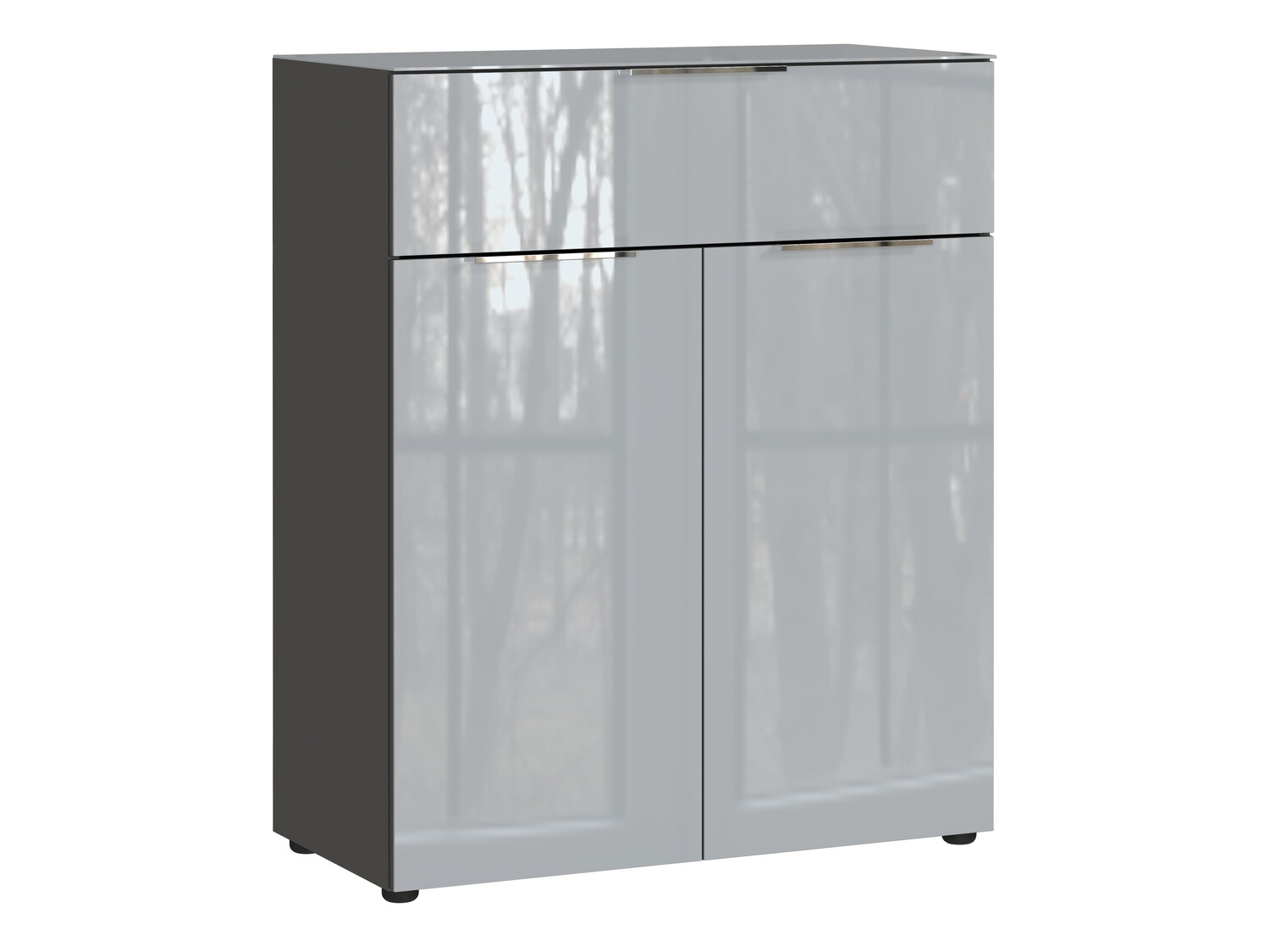 Cómoda Sacramento 301 (Grafito + Gris brillante)