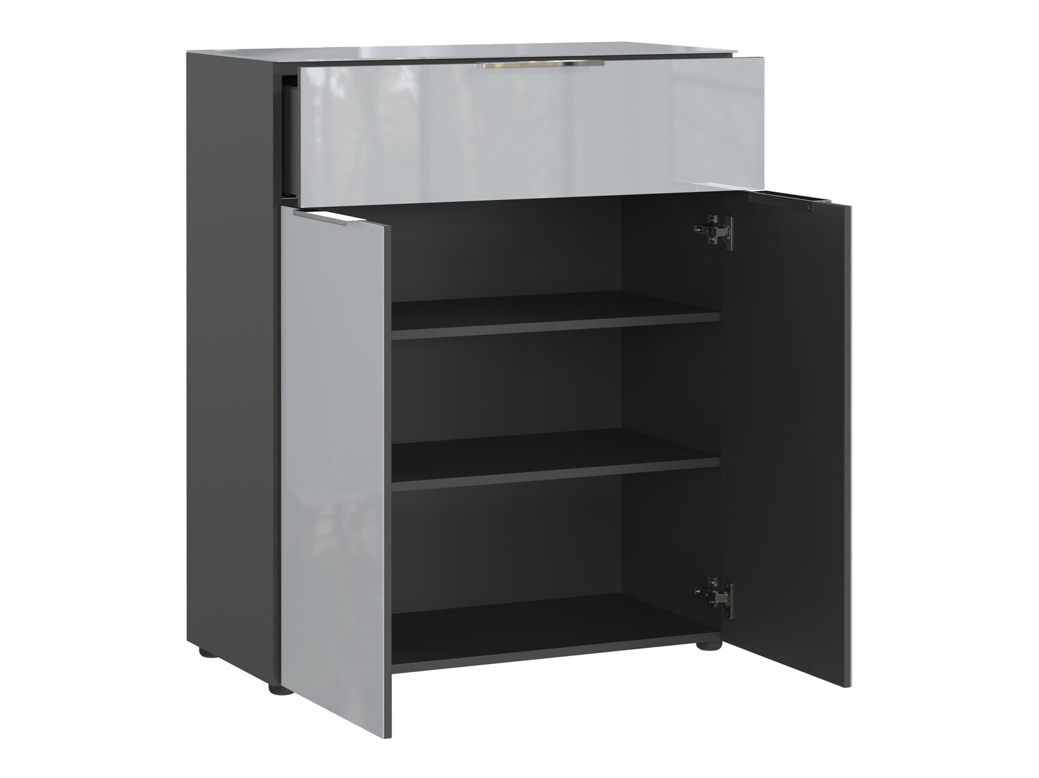 Cómoda Sacramento 301 (Grafito + Gris brillante)