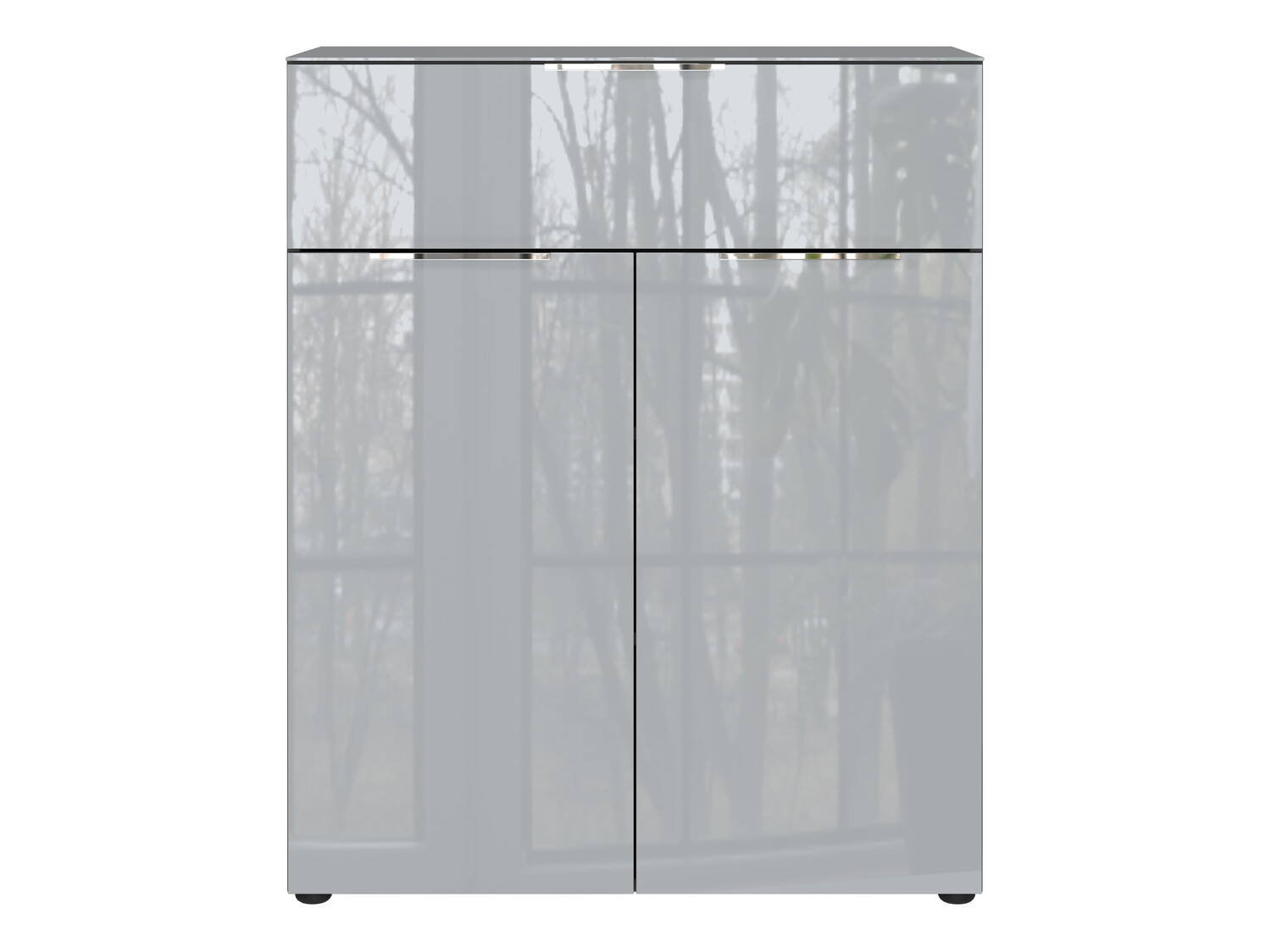 Cómoda Sacramento 301 (Grafito + Gris brillante)