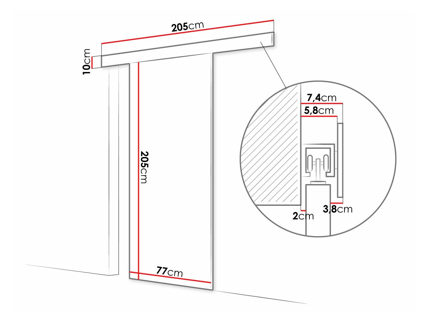 Puerta corredera Closico 179 (Roble Artisan + Blanco)