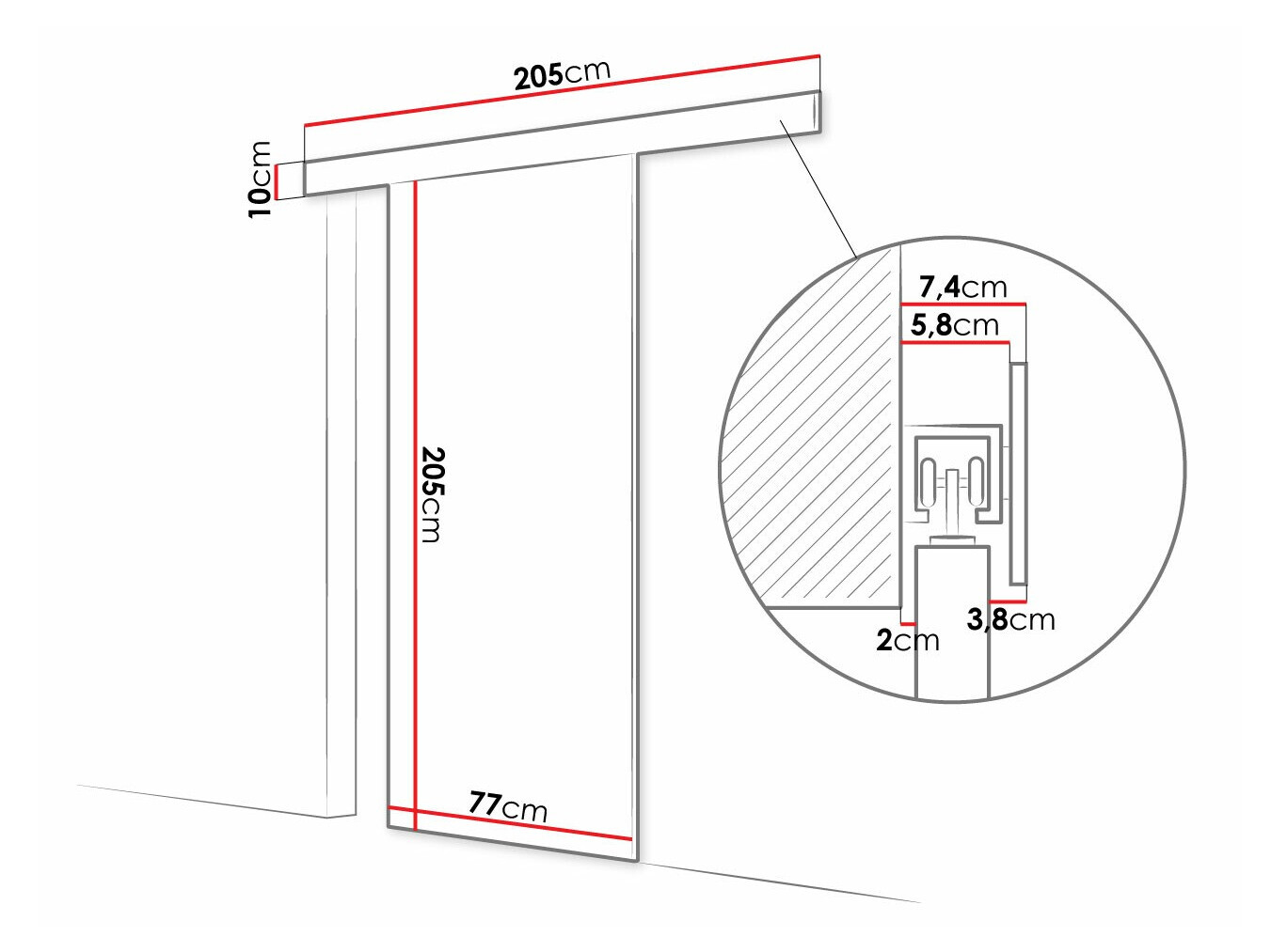 Puerta corredera Closico Fundus III (Blanco)