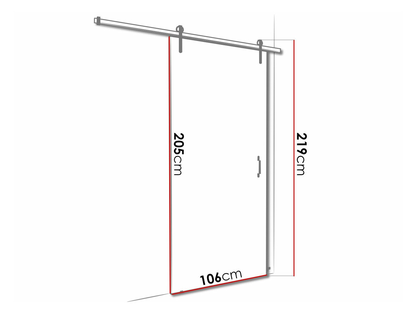 Puerta corredera Dover 164 (Blanco + Negro)